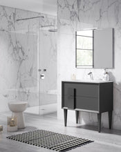 Load image into Gallery viewer, Lucena Bath 32&quot; Décor Cristal Freestanding Vanity in White and white glass handle, Black and black glass handle, Grey and grey glass handle, Grey and Black Glass Handle, White and black glass handle or White and grey glass handle - The Bath Vanities