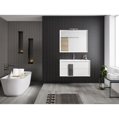 Lucena Bath 32" Décor Cristal Vanity in White, Black, Grey, White and Black, White and Grey or Black and Grey - The Bath Vanities