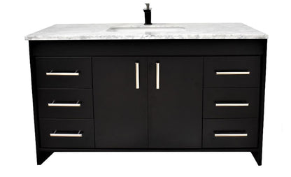 Volpa USA Capri 60" Modern Bathroom Single Sink Vanity Black MTD-3560SBK-1C