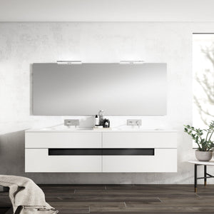 Lucena Bath Vision 80" Contemporary Wood single sink Vanity in White & White handle / Abedul & Tortora / Canela & Black / White & Black / White & Grey / Grey & White - The Bath Vanities