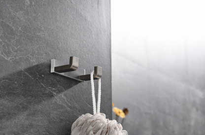 Lexora Bagno Bianca Stainless Steel Double Robe Hook