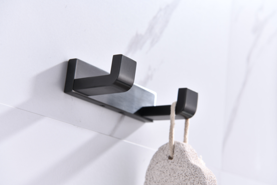 Lexora Bagno Bianca Stainless Steel Double Robe Hook