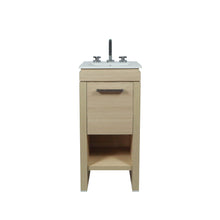 Load image into Gallery viewer, Bellaterra Neutral Wood finish 16&quot; Single Sink Vanity with White Ceramic Top