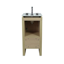 Load image into Gallery viewer, Bellaterra Neutral Wood finish 16&quot; Single Sink Vanity with White Ceramic Top, Back