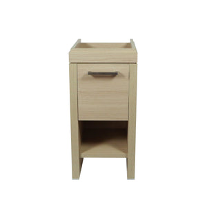 Bellaterra Neutral Wood finish 16" Single Sink Vanity with White Ceramic Top