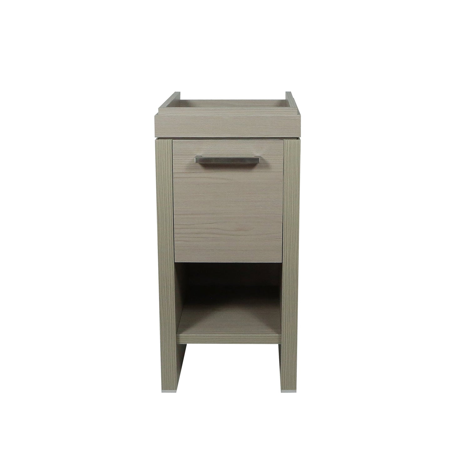 Bellaterra 16" Single Sink Vanity with White Ceramic Top, Brushed Nickel Hardware