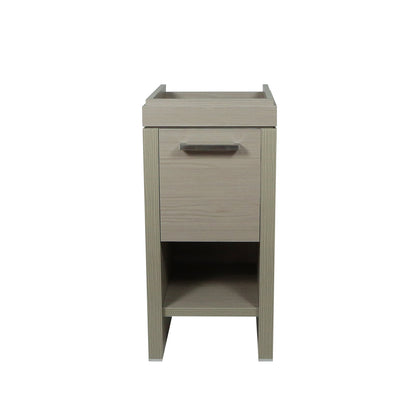 Bellaterra 16" Single Sink Vanity with White Ceramic Top, Brushed Nickel Hardware