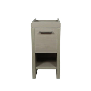 Bellaterra 16" Single Sink Vanity with White Ceramic Top, Brushed Nickel Hardware