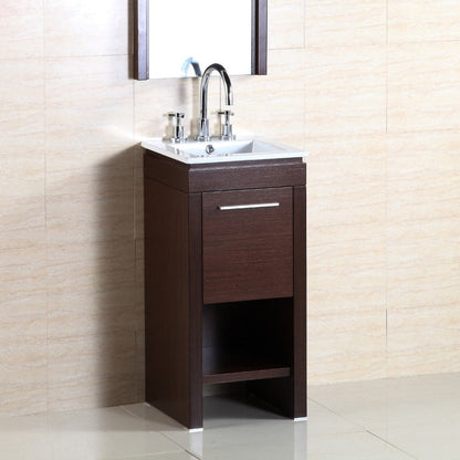 16-Inch Single Sink Vanity in Wenge finish- 500137 front