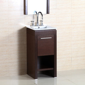 Bellaterra 16" Freestanding Single Sink Vanity in Wenge finish- 500137