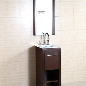 16-Inch Single Sink Vanity in Wenge finish- 500137 mirror