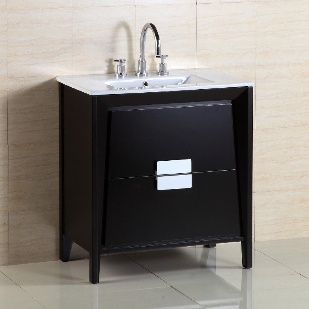  Bellaterra 30 in Single Sink Vanity 500410-ES-WH-30, Front