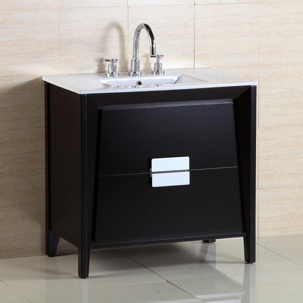 Bellaterra 500410-ES-WH-36 36-Inch Single Sink Vanity, Top Side