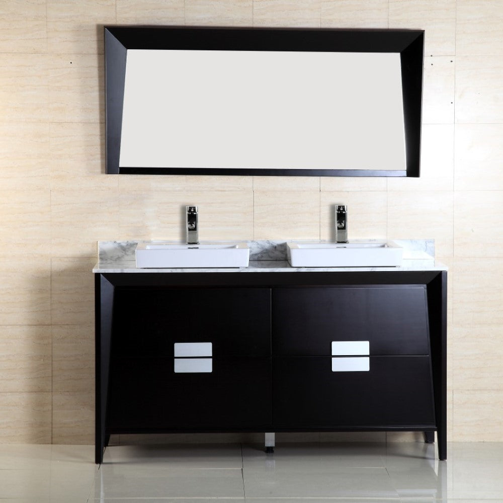 Bellaterra 60-Inch Double Sink Vanity 500410-ES-WH-60D, Front