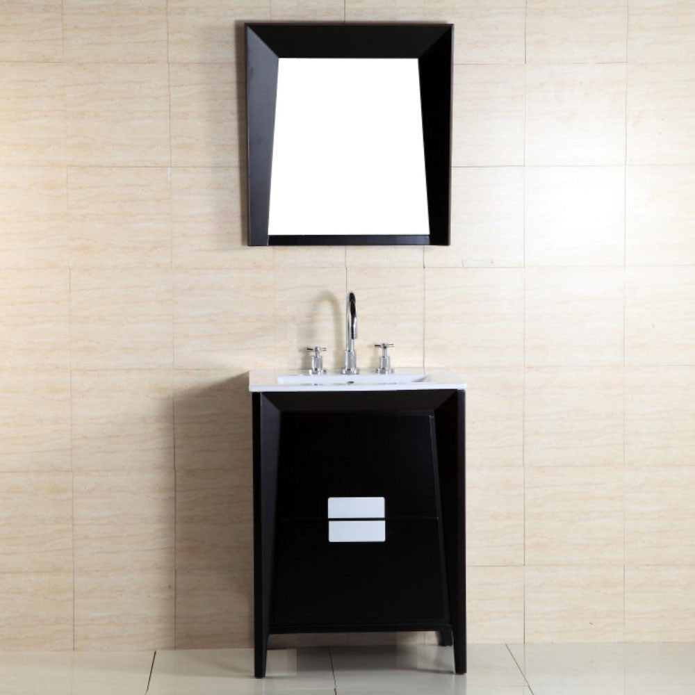 Bellaterra 24" Dark espresso Freestanding Single Sink Vanity 500410-ES-WH-24