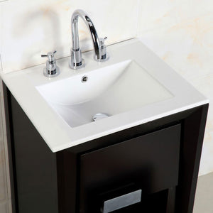 Bellaterra 24" Dark espresso Freestanding Single Sink Vanity 500410-ES-WH-24