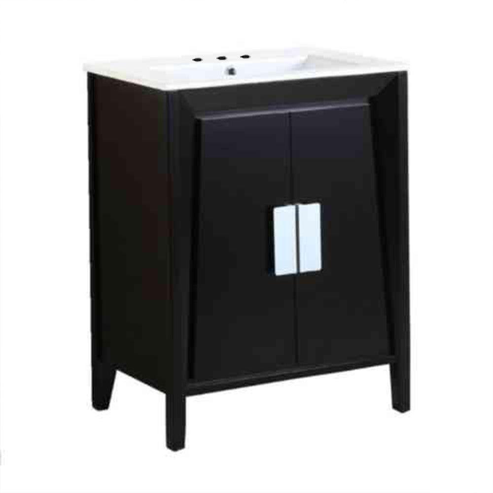 Bellaterra 24" Dark Espresso Wood Single Rectangular Sink Vanity 500410D-ES-WH-24