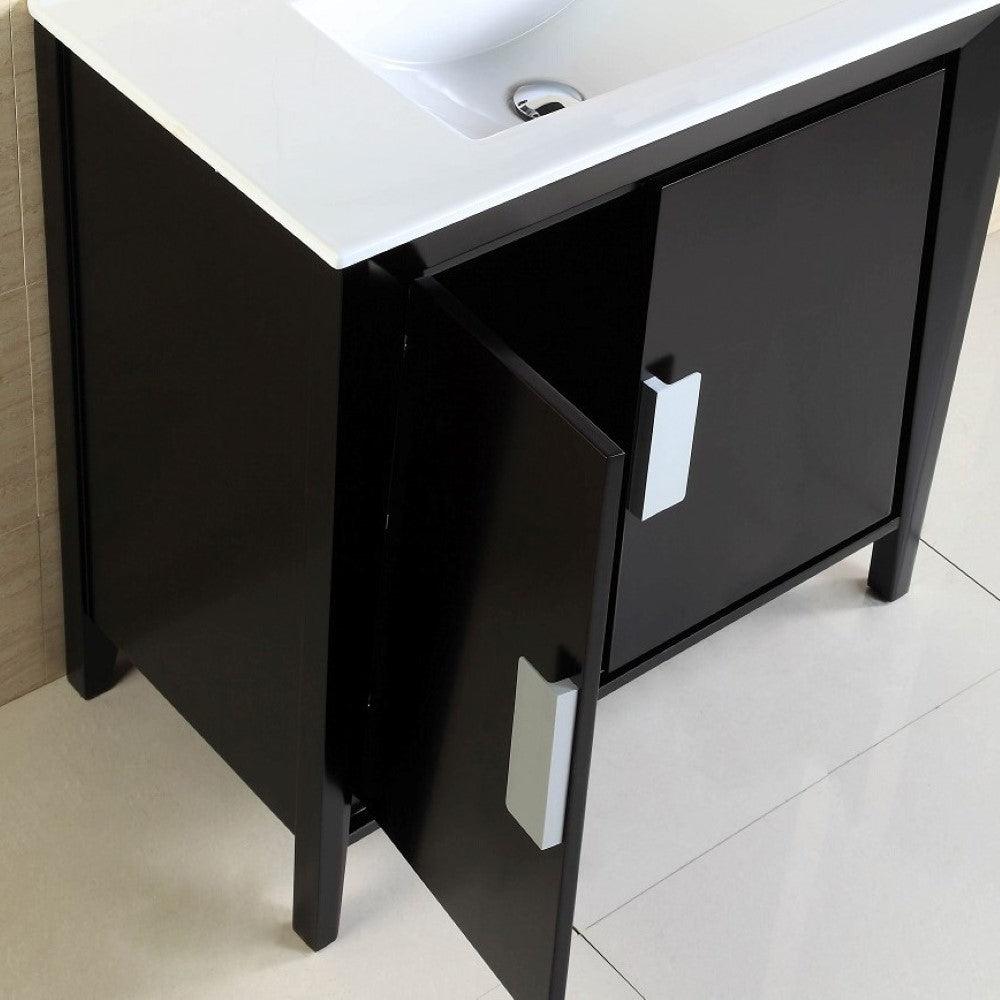 Bellaterra 500410D-ES-WH-36 36-Inch Single Sink Vanity, Black, Front 