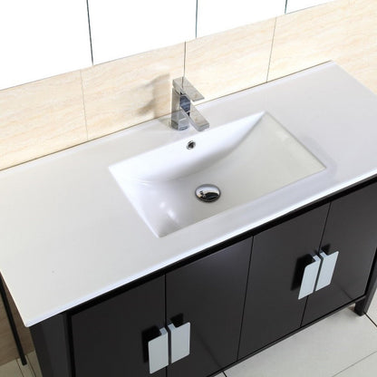 Bellaterra 48-Inch Single Sink Vanity 500410D-ES-WH-48S, Sink - Top View