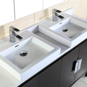 Bellaterra 60-Inch Double Sink Vanity 500410D-ES-WH-60D, Double Sinks