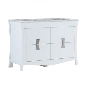 Bellaterra 48 In. Double Sink Vanity with Counter Top 500701-48D-BG-WC, Marble, Front