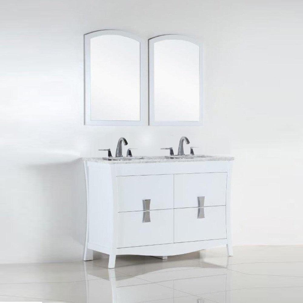 Bellaterra 48 In. Double Sink Vanity with Counter Top 500701-48D-BG-WC, Marble, Front