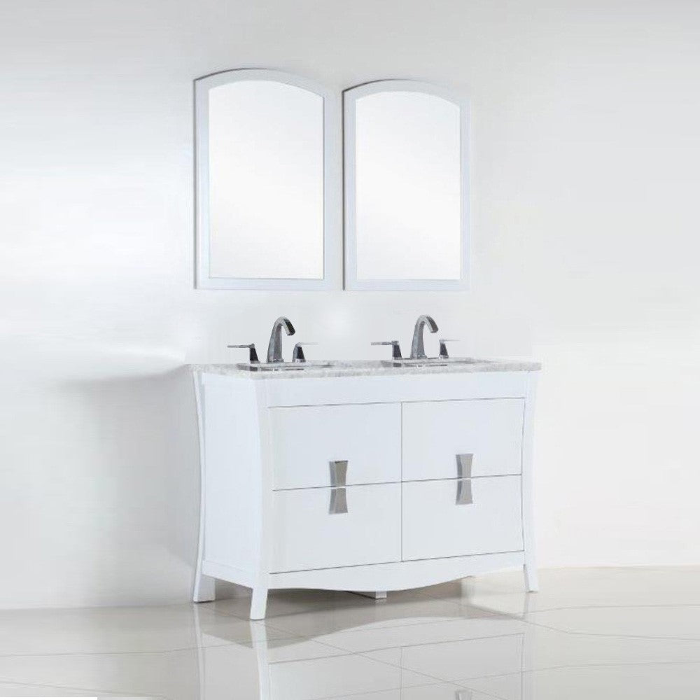 Bellaterra 48 In. Double Sink Vanity with Counter Top 500701-48D-BG-WC, Marble, Front