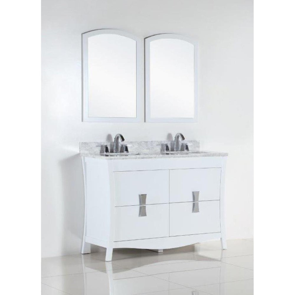 Bellaterra 48 In. Double Sink Vanity with Counter Top 500701-48D-BG-WC, Marble, Front