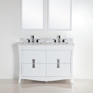 Bellaterra 48 In. Double Sink Vanity with Counter Top 500701-48D-BG-WC, Marble, Front