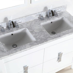 Bellaterra 48 In. Double Sink Vanity with Counter Top 500701-48D-BG-WC, Marble, Double Basin