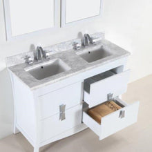 Load image into Gallery viewer, Bellaterra 48 In. Double Sink Vanity with Counter Top 500701-48D-BG-WC, Marble, Open