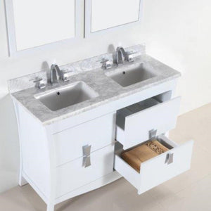 Bellaterra 48 In. Double Sink Vanity with Counter Top 500701-48D-BG-WC, Marble, Open