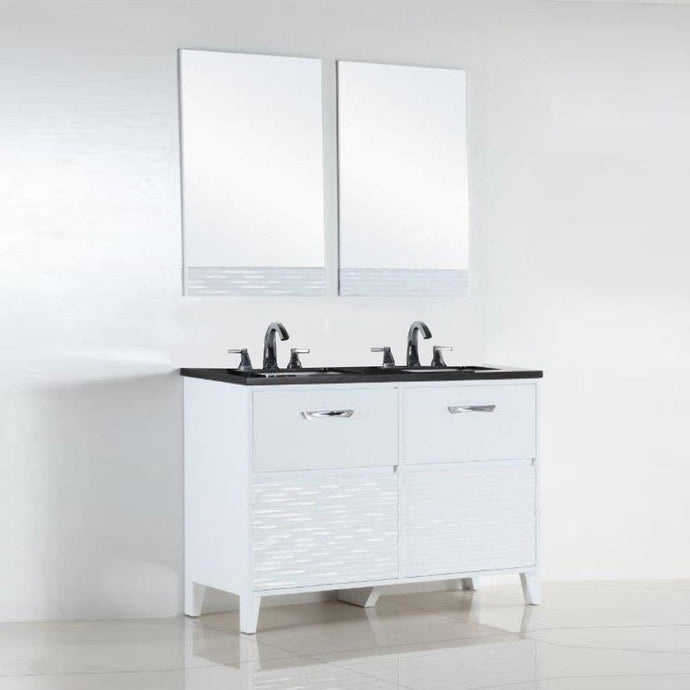 Bellaterra 48 In. Double Sink Vanity with Counter Top 500709-48D-BG-WC, Granite, Front