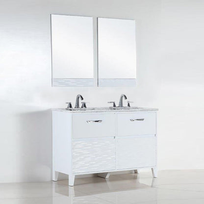 Bellaterra 48 In. Double Sink Vanity with Counter Top 500709-48D-BG-WC, Marble, Front