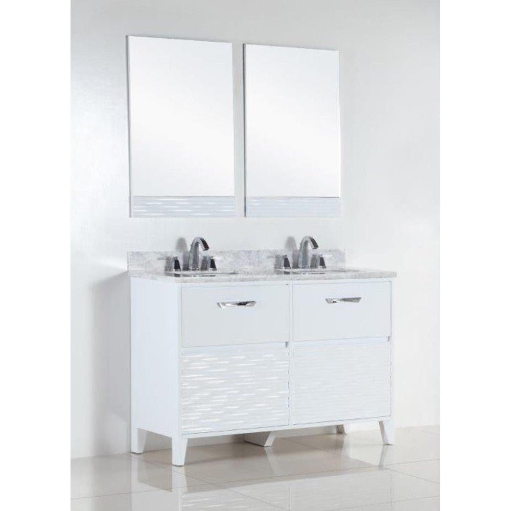 Bellaterra 48 In. Double Sink Vanity with Counter Top 500709-48D-BG-WC, Marble, Front