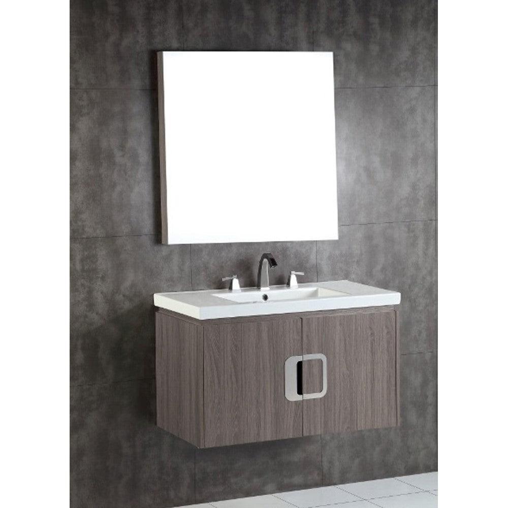 Bellaterra 500821-36 36 In. Single Sink Vanity - Gray Brownish Oak -Front