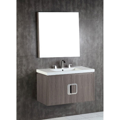 Bellaterra 500821-36 36 In. Single Sink Vanity - Gray Brownish Oak -Front