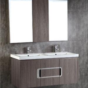 Bellaterra 48 In. Double Sink Vanity Gray Brownish Oak 500821-48D, Front 