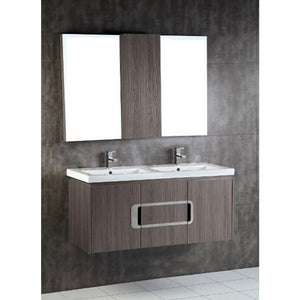 Bellaterra 48 In. Double Sink Vanity Gray Brownish Oak 500821-48D, Front