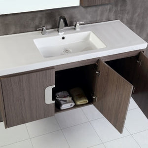 Bellaterra 48 In. Single Sink Vanity Gray Brownish Oak 500821-48S, Open