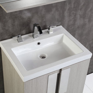 Bellaterra 24" Gray Pine Wood Single Rectangular Sink Vanity 500822-24