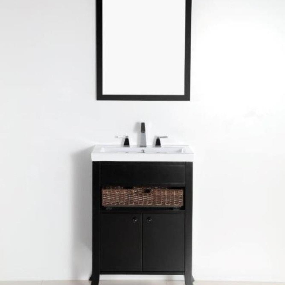 Bellaterra 24" Espresso Wood Single Rectangular Sink Vanity 500823A-24