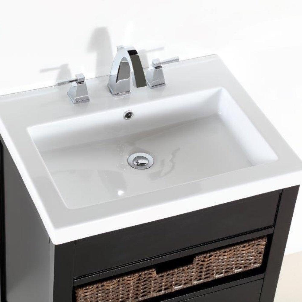 Bellaterra 24" Espresso Wood Single Rectangular Sink Vanity 500823A-24