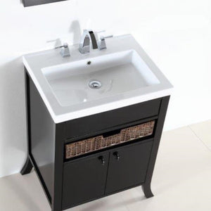 Bellaterra 24" Espresso Wood Single Rectangular Sink Vanity 500823A-24