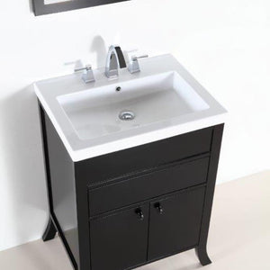 Bellaterra 24" Espresso Wood Single Rectangular Sink Vanity 500823B-24