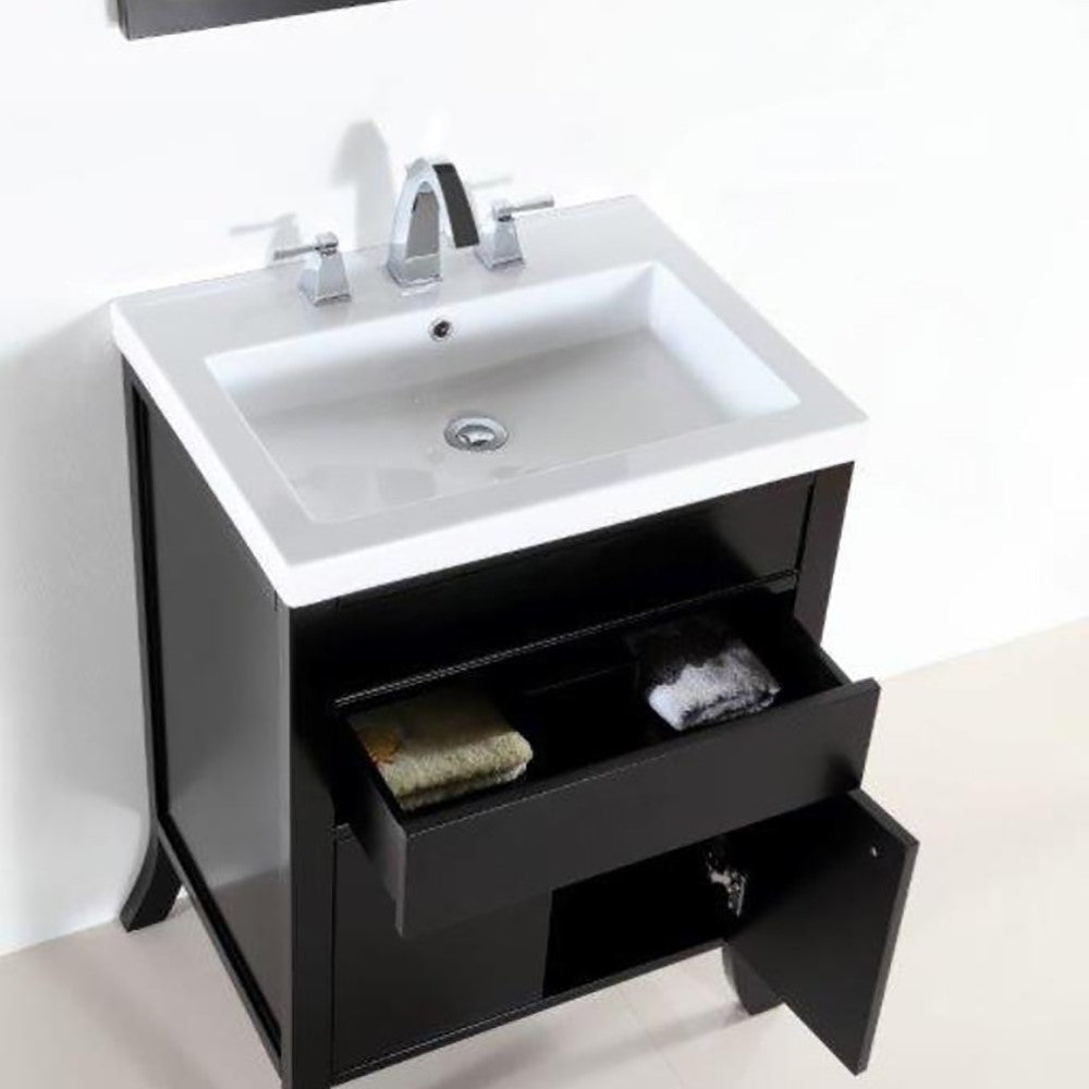 Bellaterra 24" Espresso Wood Single Rectangular Sink Vanity 500823B-24