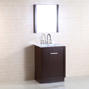 Bellaterra 24-Inch Single Sink Vanity 502001A-24 - Wenge Finish, Front