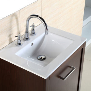 Bellaterra 24-Inch Single Sink Vanity 502001A-24 - Wenge Finish, Top View