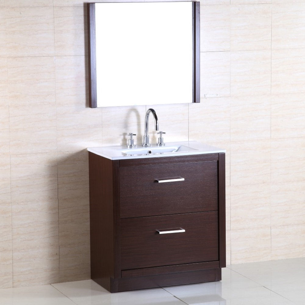 Bellaterra 30-Inch Single Sink Vanity 502001A-30 - Wenge, Front