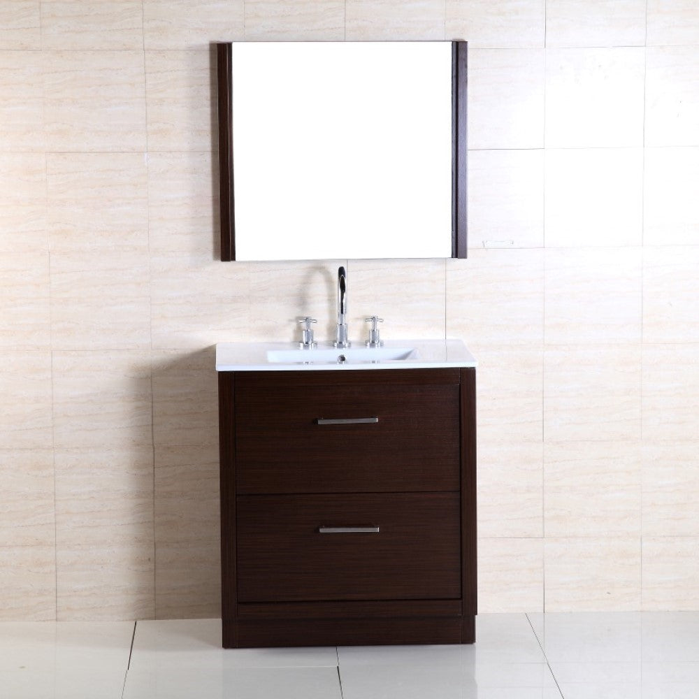 Bellaterra 30-Inch Single Sink Vanity 502001A-30 - Wenge, Front